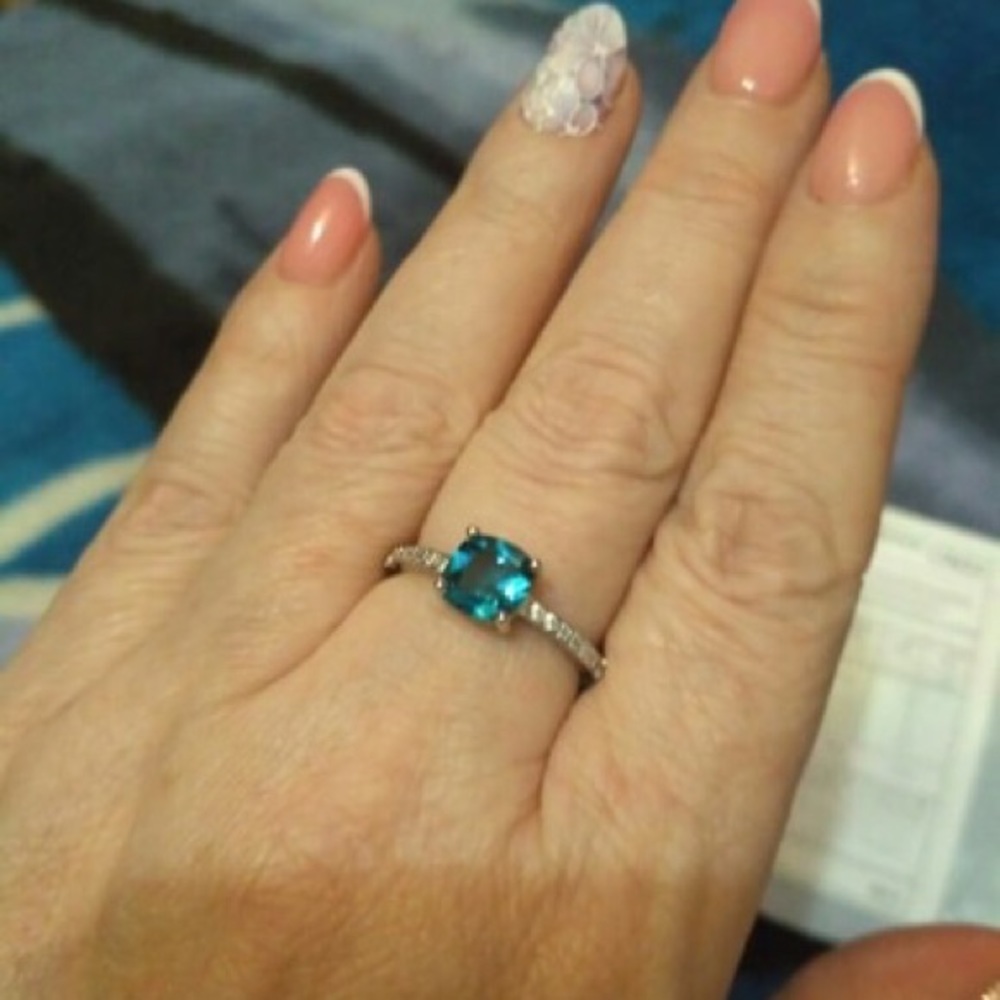 5⭐️ FAV BESTSELLER Blue Topaz Cubic Zirconia Ring - Picture 2 of 5